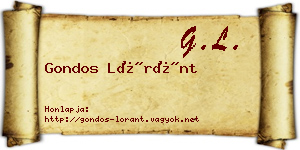 Gondos Lóránt névjegykártya